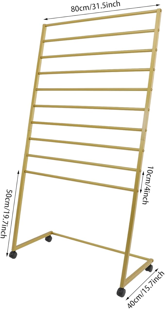 Scarf Display Stand, 10 Tier Metal Scarf Holder Organizer Freestanding Display Scarf Stand for Commercial Clothing Retail Store Towel Rack Ties Belt Pants Hanging Rack