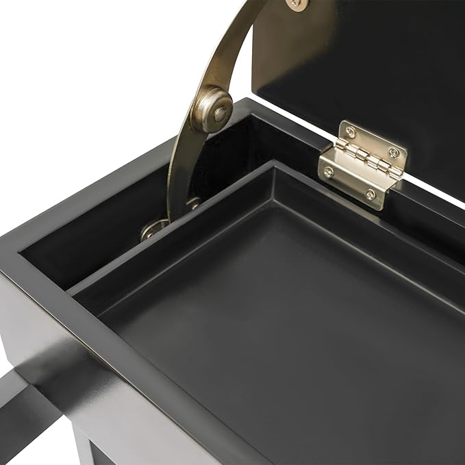 Wood Suit Rack Valet Stand for Men and Women, Freestanding Clothing Rack Organizer with Drawer & Base Vertical Suit Valet Stand for Hats, Bags, Clothes 22 lbs Capacity (Black)