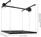 Overhead Garage Storage Rack, 4x4Ft Ceiling Storage Lift 79in Adjustable Height Garage Storage Organization Systerm, Heavy Duty Metal Garages Ceiling Storage Racks, 300lbs Load Capacity (Matte Black)