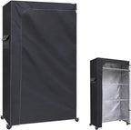 Shelf Cover Wire Rack Shelving Cover 48X24X72,The Two-Way Zipper Design can be Opened up, Down, or All for Easy Access (No Shelves,Black)