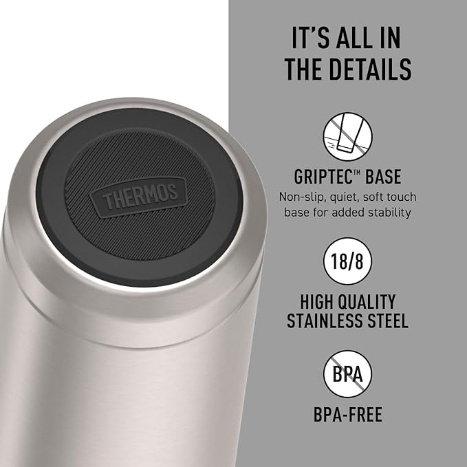 THERMOS ICON SERIES, Beverage Can Insulator - 12 Ounce, Matte Stainless Steel - Vacuum Insulated