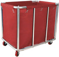 Commercial Laundry Cart With Wheels - 11.5 Bushel Heavy Duty Stainless Steel Hamper With Waterproof Lining - 260 Lbs Load Capacity