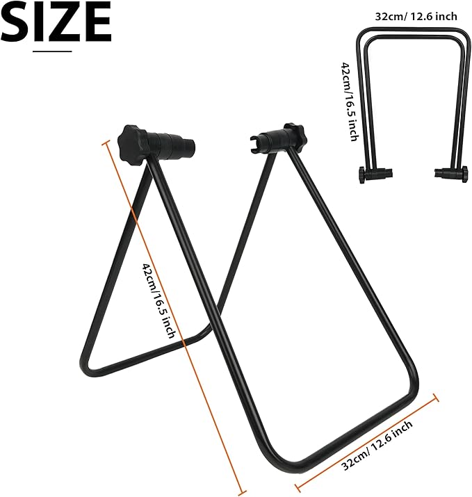 Bike Stand Floor Rack, Portable Bicycle Parking Stand for Road Bike, Mountain Bike & E-Bike, Foldable Steel Indoor Bike Holder