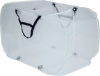 Pop-Up Mesh Triple Sort Laundry Basket with Three Compartments, White, 16" x 16" x 28"