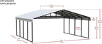 Arrow Carports Galvanized Steel Carport, Double Car Metal Carport Kit, 20' x 20' x 9', Eggshell