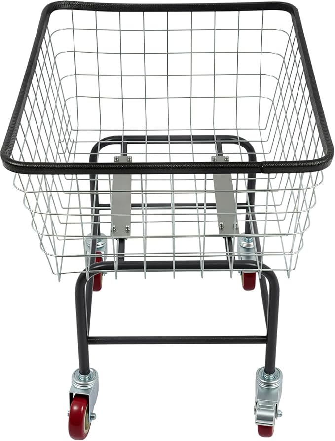 Heavy Duty Laundry Cart with Wheels - 110lbs Large Rolling Laundry Hamper Basket for Home, Bathroom, Commercial Use