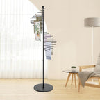 Freestanding Spiral Scarf Rack Stand, Metal Scarf Display Holder with Heavy Base, Scarf Organizer for Closet, for Clothing Store, Apartments, Locker Rooms