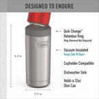 THERMOS ICON SERIES, Slim Beverage Can Insulator - 12 Ounce, Matte Stainless Steel - Vacuum Insulated