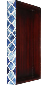 HANDICRAFTS HOME Handmade Moroccan Pattern 10x6 Towel Tray - Small Bathroom Tray, Guest Towel Holder, Decorative Napkin Holder, Bathroom Countertop Storage, Kitchen Hand Towel Holder Moroccan Blue