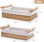 Toilet Paper Storage, Boho Bathroom Decor Woven Basket with Handle Toilet Paper Basket for Organizing Bedroom Living Room Kitchen Storage and Shelf, 2 - Piece Set (Large & Medium)