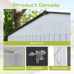 6' x 4' Outdoor Storage Shed, Sturdy Metal Building w/Floor and Operable Window for Garden, Backyard, Poolside and Lawn, White