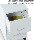Staples 2-Drawer Vertical File Cabinet, Letter Size Documents, Lockable & Mobile, 18" D x 14" W x 26.3" H, Gray