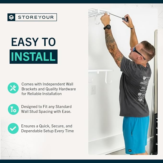 StoreYourBoard Heavy Duty Garage Shelf Wall Mount 2ft x 4ft – Wall-Mounted Shelving for Storage & Organization – Heavy Duty Garage Shelves for Tools, Bins, & Equipment – Holds 200 lbs - White