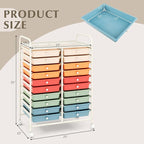 GOFLAME 20-Drawer Rolling Storage Cart, Multifunctional Art Craft Organizer Cart, Mobile Utility Storage Cart with Removable Drawers & Lockable Wheels, Craft Cart for Home Office School, Macaron Color