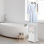 LYNICESHOP Rolling Laundry Basket Organizer, Laundry Hamper Basket Sorter Clothes Storage Laundry Sorter Cart Rolling Laundry Sorter 2 Tier Organizer Shelf with 2 Basket