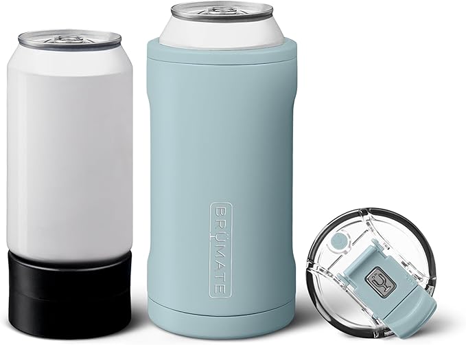 BrüMate Hopsulator Trio 3-in-1 Insulated Can Cooler for 12oz / 16oz Cans + 100% Leak Proof Tumbler with Lid | Insulated for Beer, Soda, and Energy Drinks