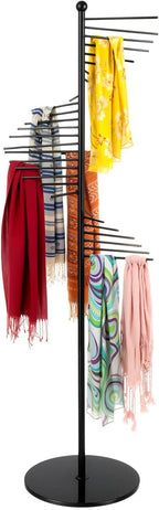 Freestanding Spiral Scarf Rack Stand, Metal Scarf Display Holder with Heavy Base, Scarf Organizer for Closet, for Clothing Store, Apartments, Locker Rooms
