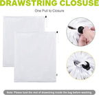 OTraki 2 Pack Mesh Laundry Bag 20x24 Inch Heavy Duty Laundry Fine Mesh Bags Dirty Clothes Drawstring Laundry Wash Bag Delicates Net Storage Travel Bag Don't Drying, Melting 140-176℉ White