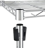 Simple Deluxe Heavy Duty 5-Tier Storage Shelving Unit, 35.83" W x 13.98" D x 61.02" H, 1250 Lbs Loading Capacity, Chrome