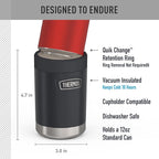 THERMOS ICON SERIES, Beverage Can Insulator - 12 Ounce, Granite - Vacuum Insulated Stainless Steel
