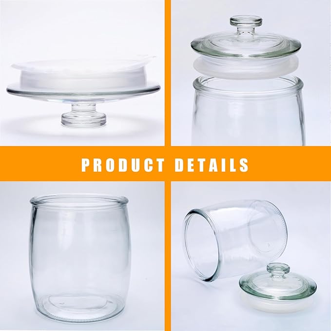 1 Gallon glass jars, Cookie Jar & Candy Jar with Lid, Large Food Storage Container,glass jar with lid for Buffet, Coffee & Flour, Laundry Room Storage & Pantry