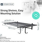 StoreYourBoard Heavy Duty Garage Shelf Wall Mount 2ft x 4ft – Wall-Mounted Shelving for Storage & Organization – Heavy Duty Garage Shelves for Tools, Bins, & Equipment – Holds 400 lbs - Black