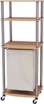 Household Essentials Laundry Hamper Storage Cart, Ashwood