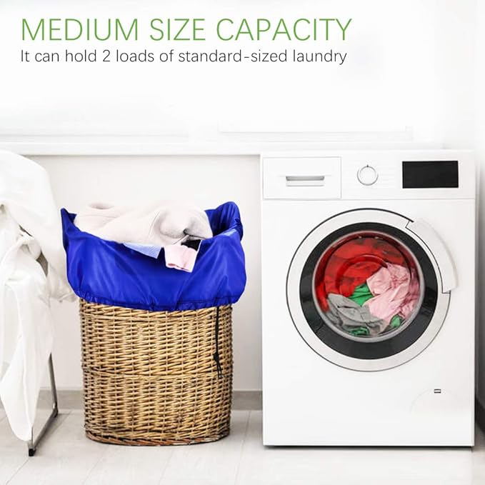 OTraki 24x32 Inch Laundry Bags XL Travel Laundry Bag Machine Washable Dirty Clothes Organizer with Drawstring Closure Heavy Duty Laundry Storage Bags, Drying Do Not Exceed 176℉ Blue
