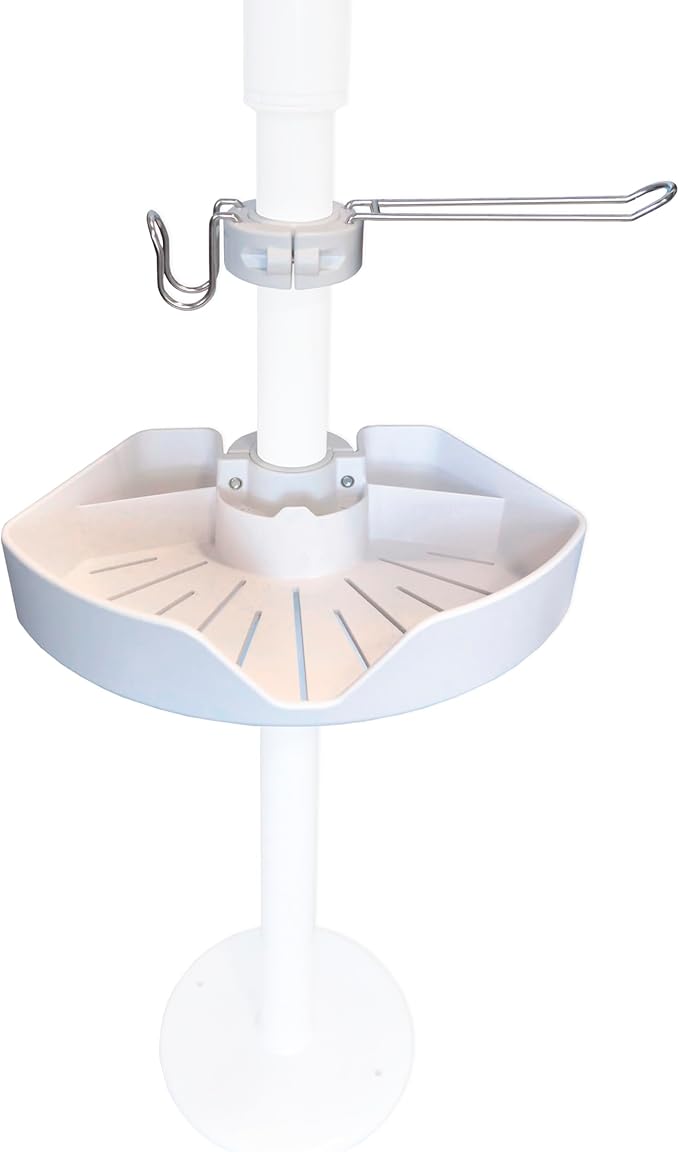 Stander Wonder Pole Bin Accessory Pack, Storage Bin Accessory with Toilet Paper Holder, Towel Hook for Wonder Pole and Wonder Bathtub Pole, Bathroom Organizer Storage Shower Caddy, White