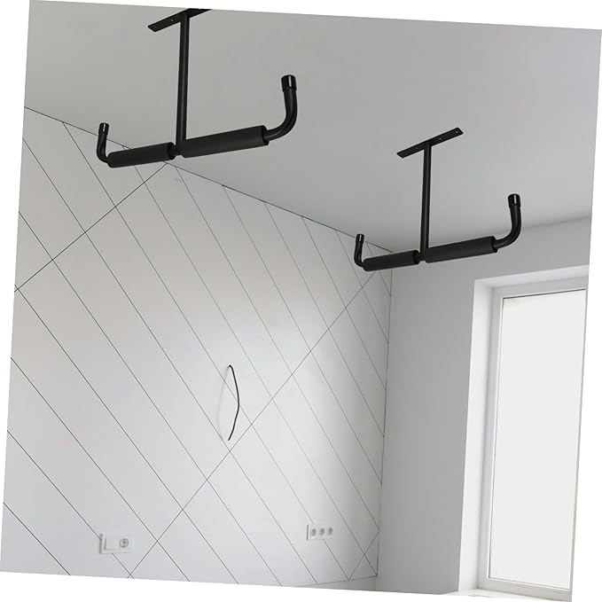 Garage Ceiling Storage Rack T-shaped Ceiling Hanging Rack Double Sided Hooks for Fishing Rods Bicycles Tools