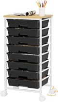 Homde Rolling Storage Drawer Cart: 8-Drawer Sort to Clear Desk & Dresser Clutter - Anti-Fall Smooth Glide Prevents Spill-Out During Daily Grab - Lockable Wheels Keep It Steady