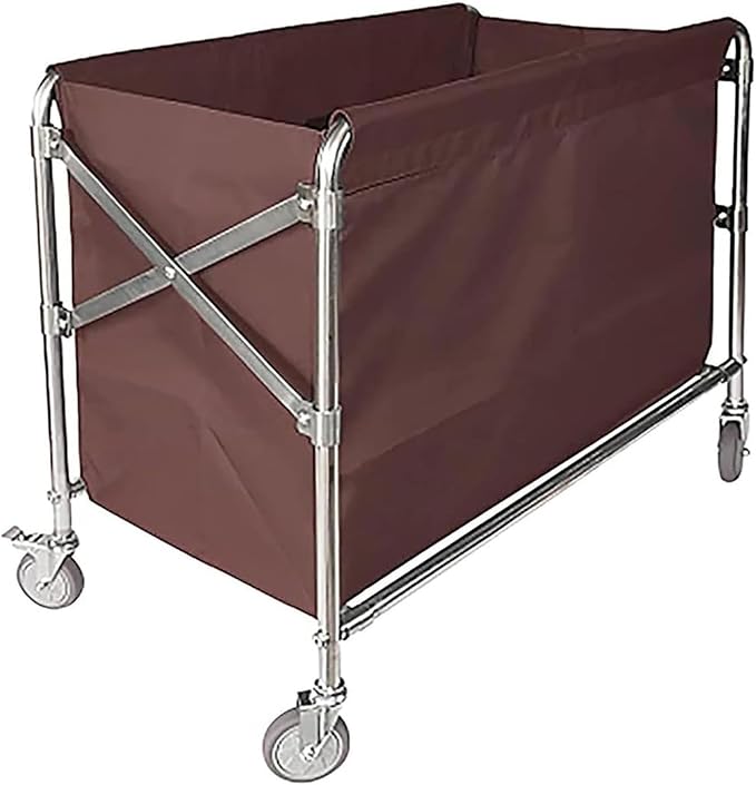 Replacement Liner Bag For Laundry Cart - Removable Liner Bag For Rolling Laundry Basket, Oxford Cloth Storage Bags, Trolley Cloth Bag, Hotel Room Work Trolley Replacement Bag(Brown,80x53x65cm/32x21x26
