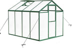 6x8 FT Outdoor Greenhouse, Polycarbonate Greenhouse with Raised Base and Aluminum Frame,Heavy-Duty Walk-in Greenhouses with Air Vent for Patio, Backyard,Lawn (6x8 FT)