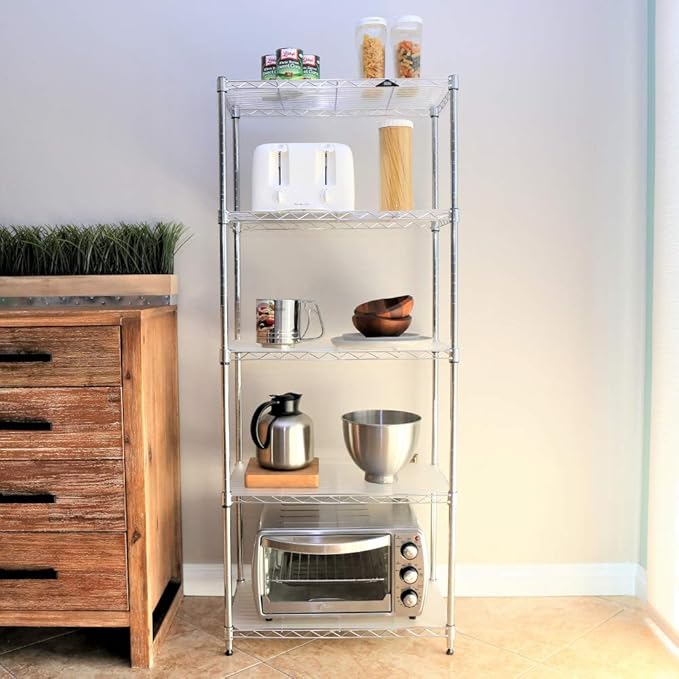 Chrome 5-Shelf Wire Shelving 24"x14"x60" (Chrome)