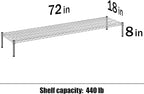 18" Deep x 72" Wide x 8" Height Wire Shelving Kit | 1-Tier | NSF Commercial Storage Rack Unit