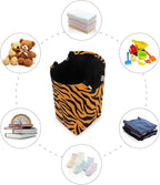 Tiger Print Laundry Basket for College Dorm,50L Collapsible Portable Laundry Hamper Storage Basket for Toys Clothes Organizer