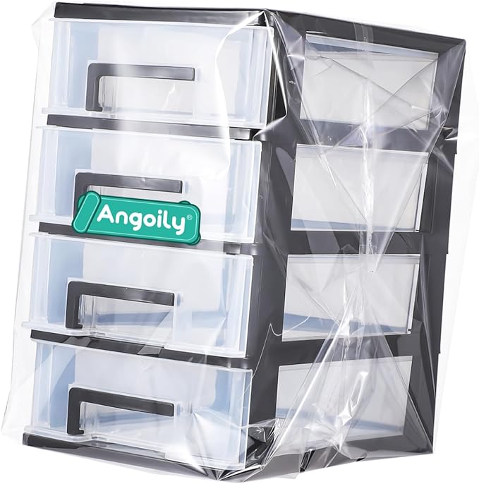 Angoily 4 Drawer Desk Organizer, Plastic Home Office Storage Organizer, Makeup Organizer Storage Station Cube, Cosmetics Jewelry Storage Box, 4 Drawer for Bathroom, Desk, Office (8.31x5.98x9.92 Inch)