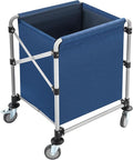 Commercial Laundry Cart with Wheels, 220LBS Capacity Heavy Duty Rolling Laundry Sorter with Steel Frame and Waterproof Oxford Cloth, Folding Laundry Hamper with Removable Bag for Home & Hotel (Blue)