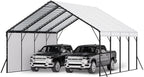 VEVOR Heavy Duty Metal Carport, 20 x 20 ft Outdoor Carport with Sturdy Frame & Roof, Car Garage Shade with Removable Sidewalls, Multi-Use Car Shelter for Pickup, Boat, Trucks & Tractors