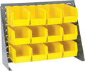 Quantum Storage Systems QBR-2721-230-12YL Ultra Bin Complete Bench Rack Package with 12 Ultra Bins, 27" x 8" x 21" , Yellow