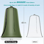 Heavy Duty Laundry Bag 2 Pack XL Nylon Laundry Bags with Straps, Washable Large Dirty Clothes Organizer with Drawstring Closure, Travel Washing Bag Fit a Laundry Hamper or Basket
