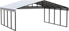 Arrow Carports Galvanized Steel Carport, Double Car Metal Carport Kit, 20' x 20' x 9', Eggshell