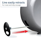 Minky Homecare Outdoor Retractable Clothesline - Heavy Duty PVC Coated Line - Energy and Space Saving Removable Laundry Drying Line - 49 Feet (Gray) (Pack of 6)