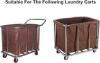 Industrial Laundry Cart Replacement Bag, Removable Waterproof Liner Bag, Waterproof High Capacity Thickened Commercial Cloth Cleaning Cart Bag, for Rolling Laundry Basket, Laundry Cart(Brown)