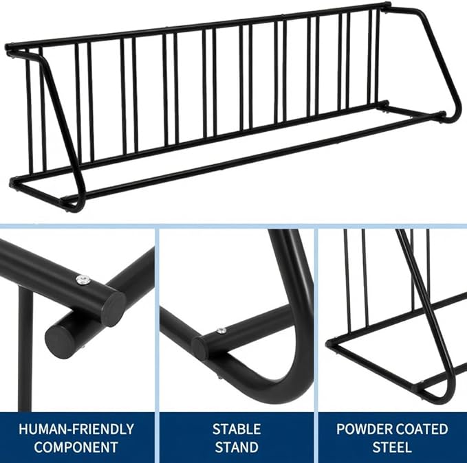 Floor Bike Rack,Sigle-Side 10-Bike Rack 122"L,Grid Bike Rack In Ground,Freestanding Bicycle Floor Parking Stand,Stand Bike Racks for Garages Streets Yards Bike Events