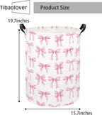 Baby Laundry Basket Kids Hamper Toy Storage Bin for Boys Room Decor Baby Nursery Hamper Gift Baskets for Bedroom Bathroom(Bowknot)