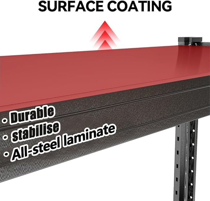 Metal Shelves, 4200LBS Heavy Duty Garage Shelving, Adjustable Garage Shelves, Shelving Units and Storage, Shelf, for Basement Workshop, Black