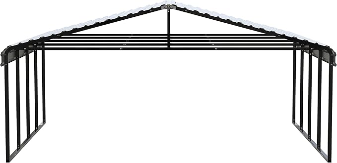 Arrow Carports Galvanized Steel Carport, Double Car Metal Carport Kit, 20' x 20' x 9', Eggshell