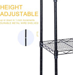 Simple Deluxe 6-Tier Shelving Units, 29.92'' W x 13.98'' D x 71.65'' H Adjustable Wire Shelving with Hanging Hooks and Wheels, Black