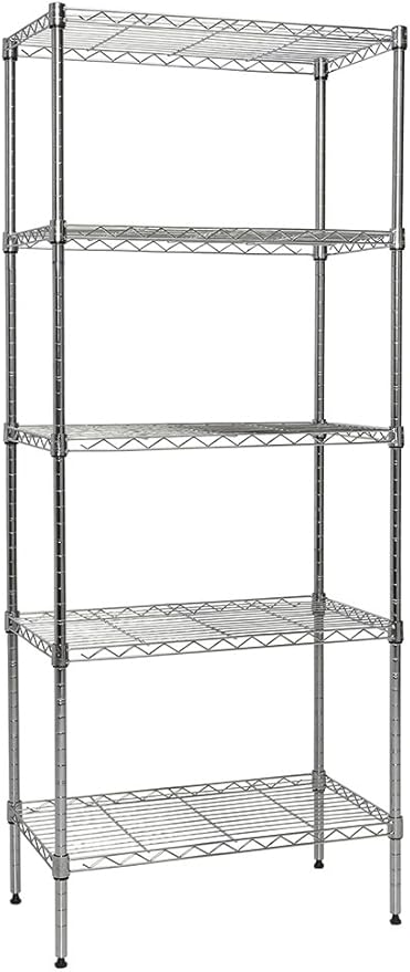 Chrome 5-Shelf Wire Shelving 24"x14"x60" (Chrome)